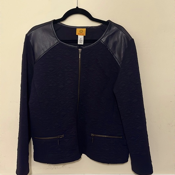 Ruby Rd. 18 Navy blue textured jacket. - Picture 1 of 4